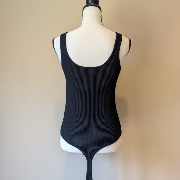 Black Ribbed Tank Bodysuit - Picture 4 of 6